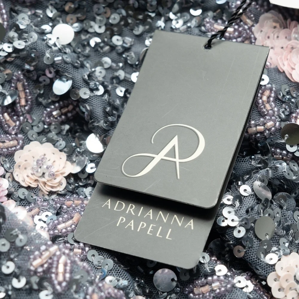 Adrianna Papell‎ - Beaded Mesh Shirred Gown